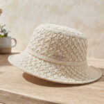 Bucket Hat Tejido Crema
